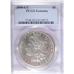 1890CC  Morgan $PCGS  Genuine coin is  an AU  est $140-$150