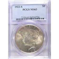 1922S  Peace $  PCGS63  est $80-$90