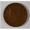 Image 1 : 1851  half cent borderline XF  NICE COLOR SCARCE BRAIDED HAIR SERIES