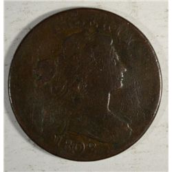 1802 large penny  VG/F dark chocolate color est  $75-$80