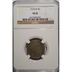1914-D BUFFALO NICKEL NGC VG8