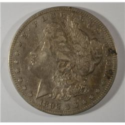 1892 S MORGAN DOLLAR BORDERLINE XF