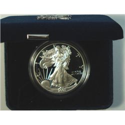 2001 PROOF AMERICAN SILVER EAGLE, WITH BOX  AND COIN , NO CERT