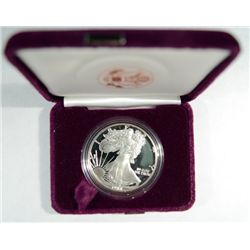 1988 PROOF AMERICAN SILVER EAGLE WITH ORIGINAL BOX  AND COIN