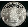 Image 2 : " HAPPY HOLIDAYS 2012 " ONE OUNCE .999 SILVER ART ROUND WITH CAPSULE/GIFT BOX