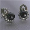 Image 1 : ELEGANT BLACK PEARL CZ EARRINGS; AUTHENTIC PHILIPPINE P