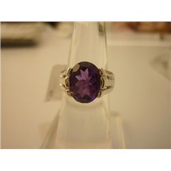 27.75 CTW AMETHYST RING .925 STERLING SILVER