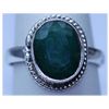 Image 1 : 23.25 CTW EMERALD  RING .925 STERLING SILVER