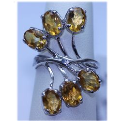 21.75 CTW CITRINE RING .925 STERLING SILVER