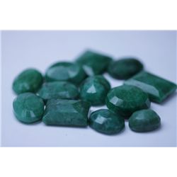 155.65 CTW AFRICAN EMERALD MIX SHAPES LOOSE STONES (12)