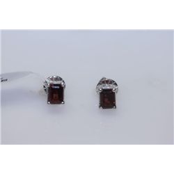 13.25 CTW GARNET EARRING .925 STERLING SILVER