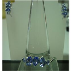 38.50 CTWTANZANTE Earring and Ring set .925 STERLING SI