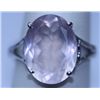 Image 1 : 25.50 CTW ROSE QUARTZ RING .925 STERLING SILVER