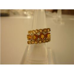 30.50 CTW CITRINE RING .925 STERLING SILVER