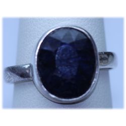 18.35 CTW SAPPHIRE  RING .925 STERLING SILVER