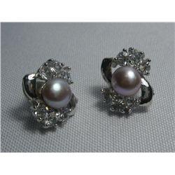 WHITE PEARL FLOWER CZ BRACELET;