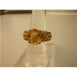 36.50 CTW CITRINE RING .925 STERLING SILVER
