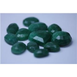 165.75 CTW AFRICAN EMERALD MIX SHAPES LOOSE STONES (12)