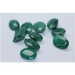 45.55 AFRICAN EMERALD MIX-SHAPED/SIZED (10 PC)