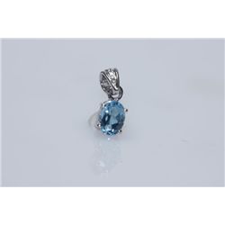 4.75 CTW BLUE TOPAZ PENDANT  .925 STERLING SILVER