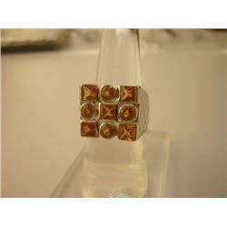 42.75 CTW CITRINE RING .925 STERLING SILVER