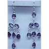 Image 1 : 20.60 CTW AMETHYST EARRINGS .925 STERLING SILVER