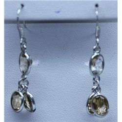 9.10 CTW CITRINE EARRINGS .925 STERLING SILVER