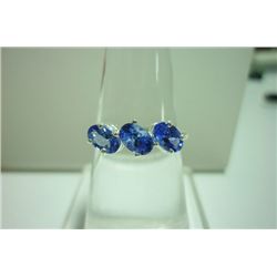 10.00 CTW TANZANITE ring .925 STERLING SILVER