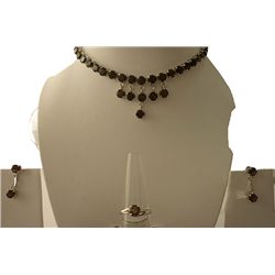 89.20 ctw Smoky (round) Necklace .925 Sterling Silver