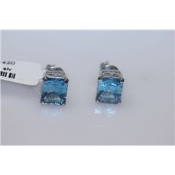 22.50 CTW BLUE TOPAZ EARRING .925 STERLING SILVER