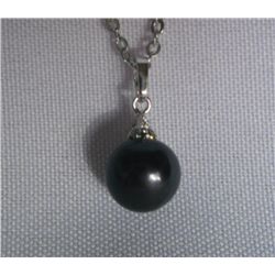 BLACK PEARL 3-STONE CZ NECKLACE; AUTHENTIC PHILIPPINE P