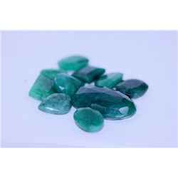 127.0 CTW AFRICAN EMERALD MIX SHAPES LOOSE STONES