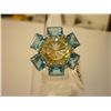 Image 1 : 64.50 CTW BLUE AND LEMON TOPAZ RING .925 STERLING SILVE
