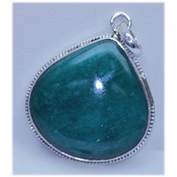 57.60 CTW EMERALD PENDANT .925 STERLING SILVER