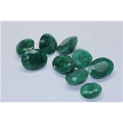 35.25 AFRICAN EMERALD MIX-SHAPED/SIZED (9 PC)