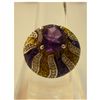 Image 1 : 45.60 ctw Amethyst round & handwork Ring .925 Sterling