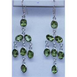 22.40 CTW PERIDOT EARRINGS .925 STERLING SILVER