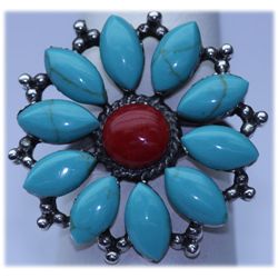 33.75 CTW SEMIPRECIOUS RING .925 STERLING SILVER