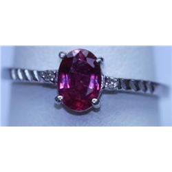 8.80 CTW RUBY AND DIAMOND RING .925 STERLING SILVER