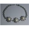 Image 1 : WHITE PEARL FLOWER CZ BRACELET;