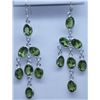 Image 1 : 23.00 CTW PERIDOT EARRINGS .925 STERLING SILVER