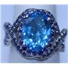 Image 1 : 31.60 CTW BLUE TOPAZ AND SAPPHIRE RING .925 STERLING SI