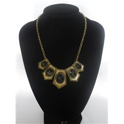 300CTW 5-FLAKES BEADED BRASS NECKLACE.