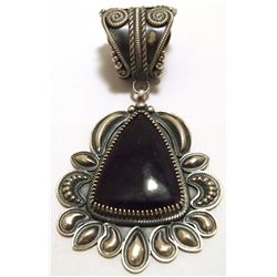 Old Pawn Navajo Dark Sugilite Sterling Silver Pendant - Kirk Smith