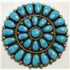 Image 1 : Old Pawn Zuni Sleeping Beauty Turquoise Sterling Silver Pin - Robert & Bernice Leekya