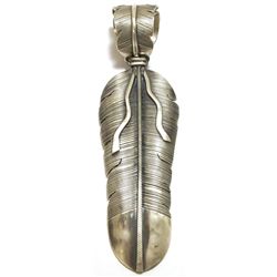 Navajo Sterling Silver Feather Pendant - Ernest Bilagody