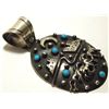 Image 2 : Navajo Turquoise Sterling Silver Horses & Pueblo Pendant - Shakey