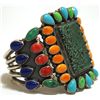 Image 2 : Old Pawn Navajo Multi-Stone Sterling Silver Cuff Bracelet - Kirk Smith