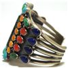 Image 3 : Old Pawn Navajo Multi-Stone Sterling Silver Cuff Bracelet - Kirk Smith