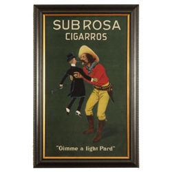 Sub Rosa Sign SUB ROSA Cigarros Advertising Sign